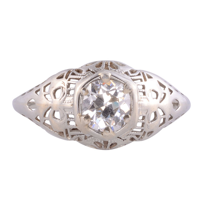 Pierced Mounting VS1 Diamond Engagement Ring