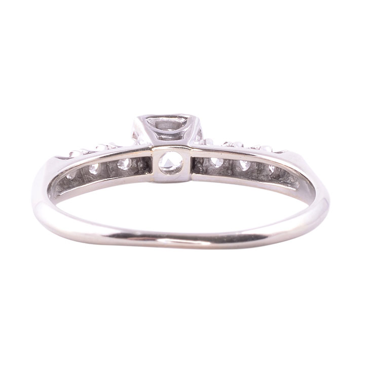 Vintage Diamond White Gold Engagement Ring