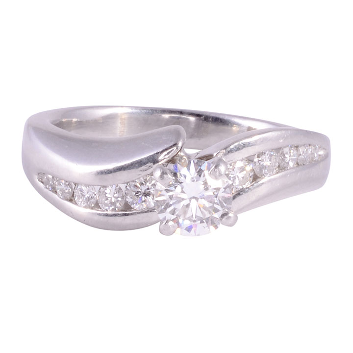 .69 Carat VS1 Center Diamond Platinum Engagement Ring