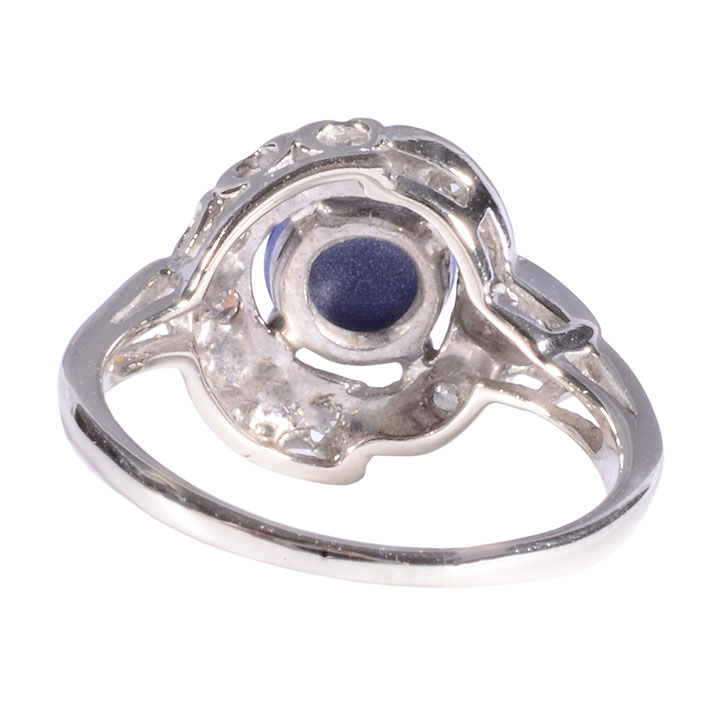 Synthetic Star Sapphire & Diamond Ring