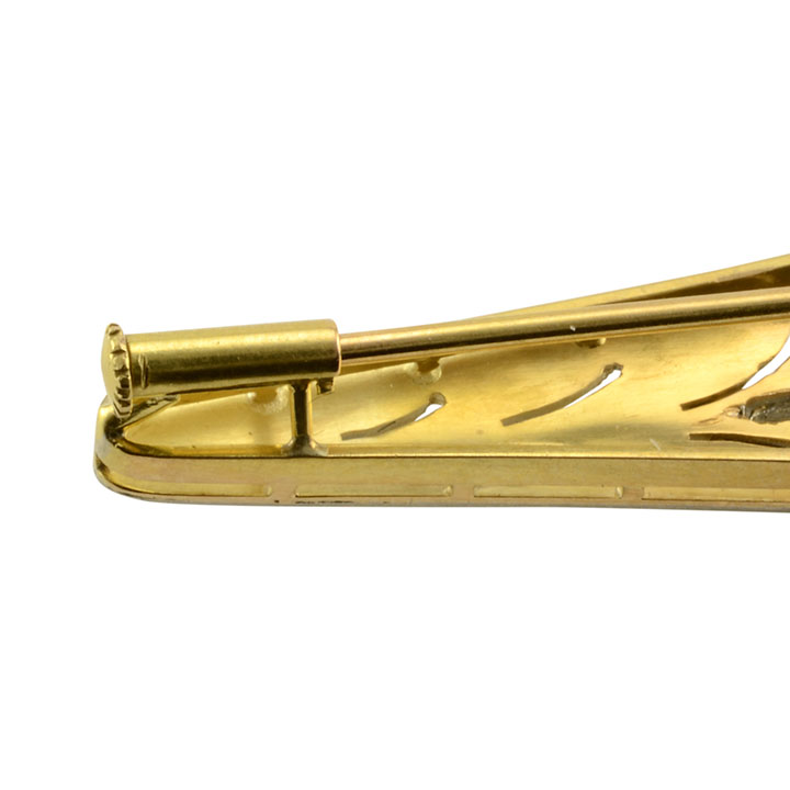 Art Deco Ceylon Sapphire and VVS1 Diamond Bar Pin