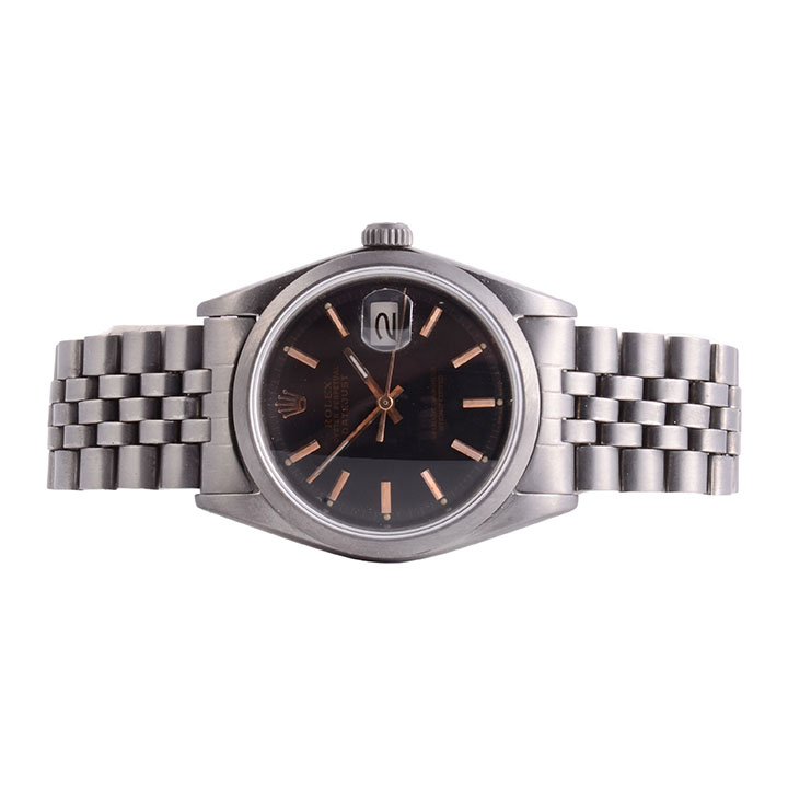 Rolex Datejust Black Rhodium Finished Stainless Steel Wrist Watch