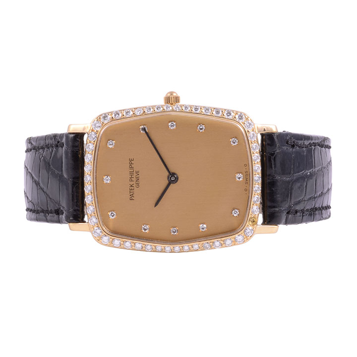 Patek Philippe Rare Original Factory Diamond Dial & Bezel Wrist Watch