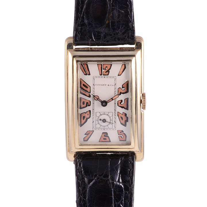 Longines for Tiffany & Co Art Deco 18K Wrist Watch