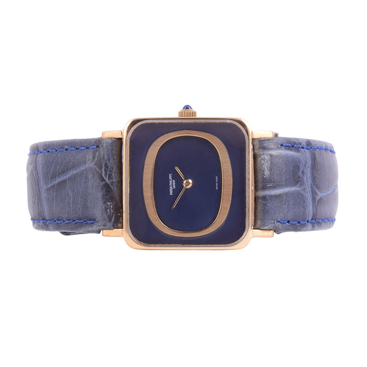 Patek Philippe Ladies Rare Blue Gold Wrist Watch