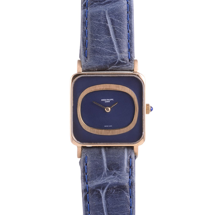 Patek Philippe Ladies Rare Blue Gold Wrist Watch