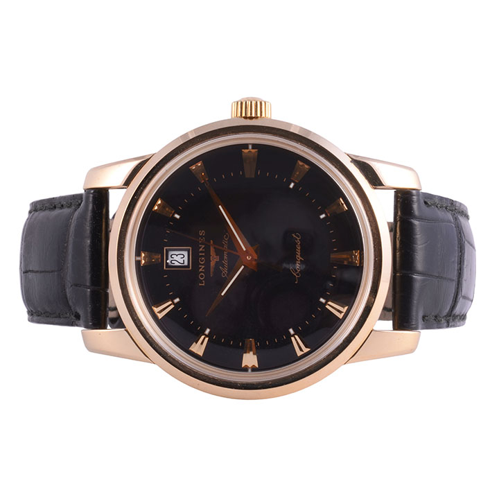 Longines Conquest Series 18K Rose Gold Mens Wrist Watch