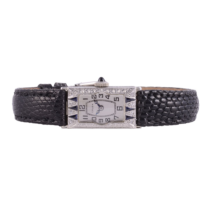 Gruen Art Deco 18KW Diamond Ladies Wrist Watch