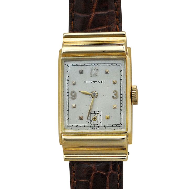 Mens Wrist Watch in 14 Karat Yellow Gold Case by IWC for Tiffany & Co.