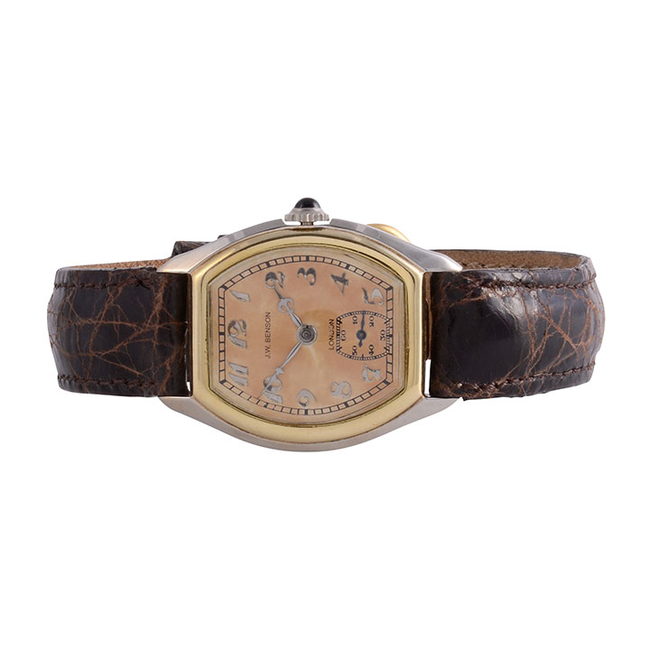 J W Benson Gold Tortue Wrist Watch