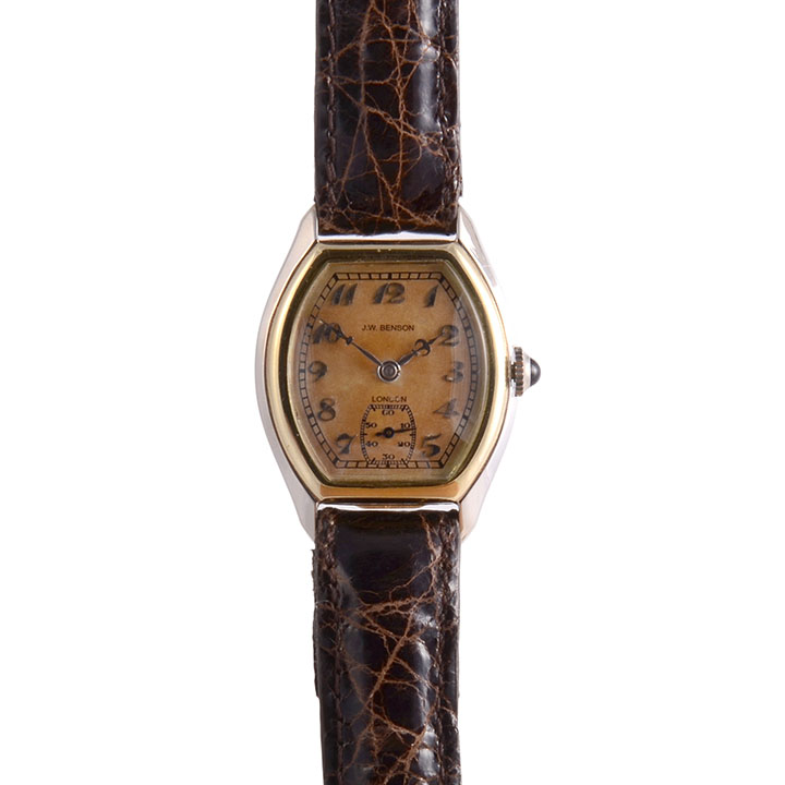 J W Benson Gold Tortue Wrist Watch