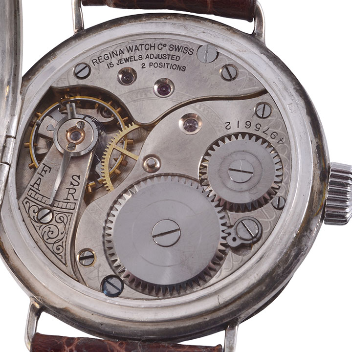 Regina Radium Numeral Sterling Silver Wrist Watch