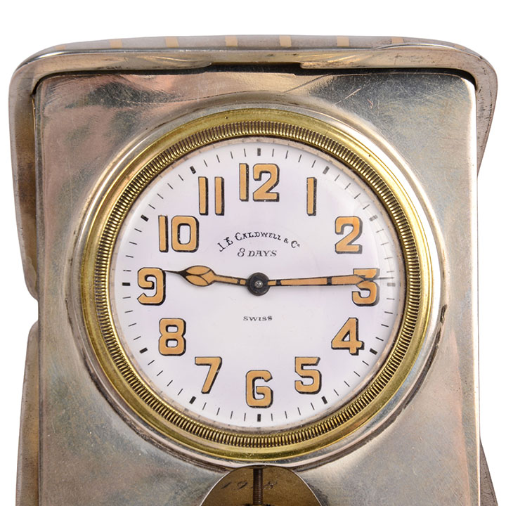 JE Caldwell Sterling Silver Travel Clock