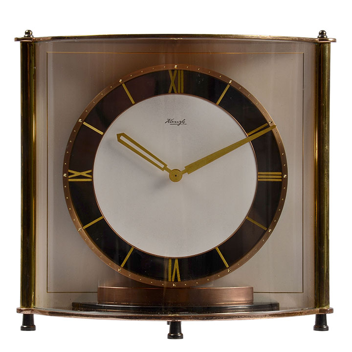 Kienzle Rare Bowed Glass Table Clock