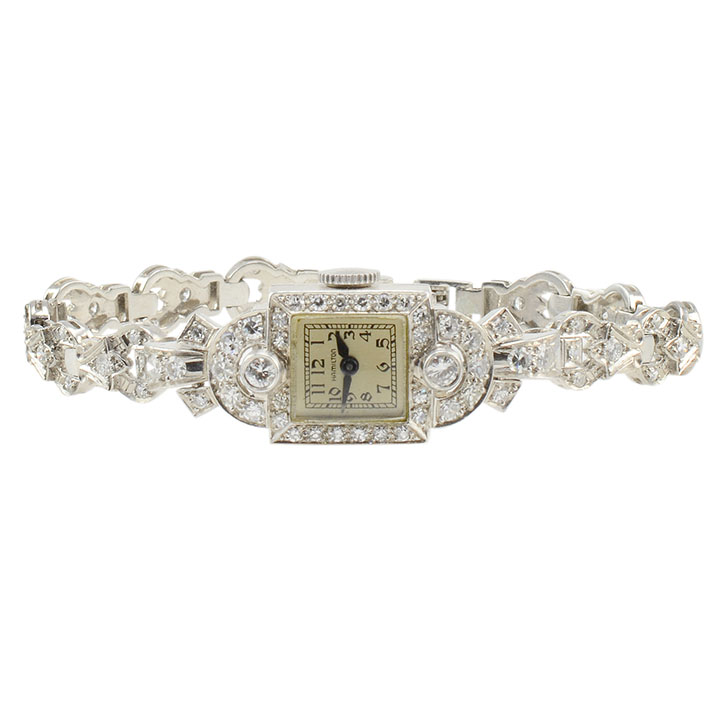 American Platinum Diamond Ladies Wrist Watch by Hamilton - Solvang