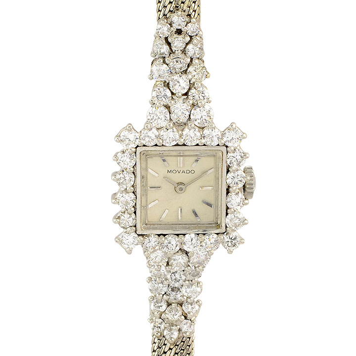 Movado 2.50 CTW Diamond Platinum Ladies Wrist Watch