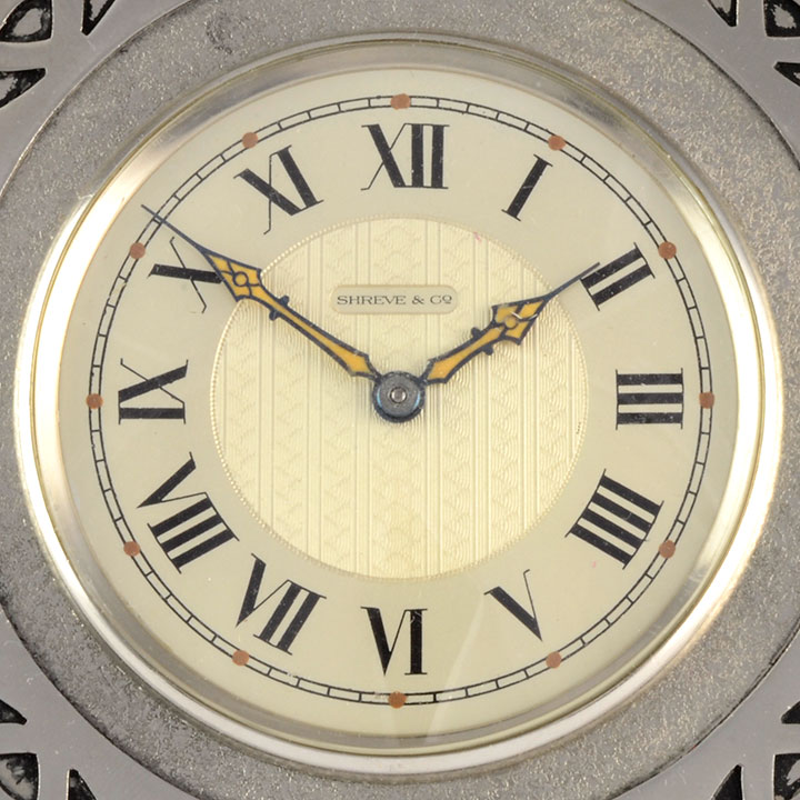 Shreve & Co Swiss Arts and Crafts Travel Alarm Clock