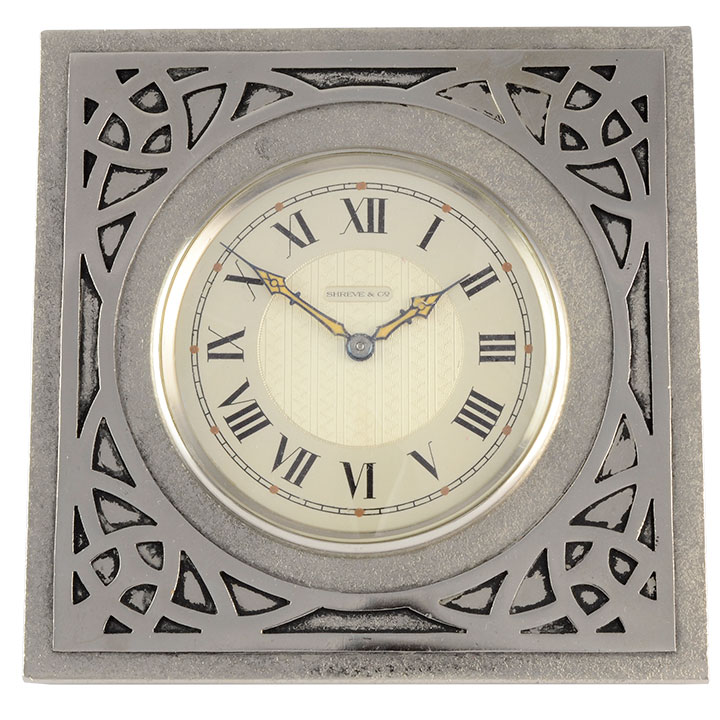 Shreve & Co Swiss Arts and Crafts Travel Alarm Clock