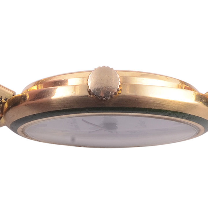 Cartier 18 Karat Gold Green Enamel Ladies Wrist Watch
