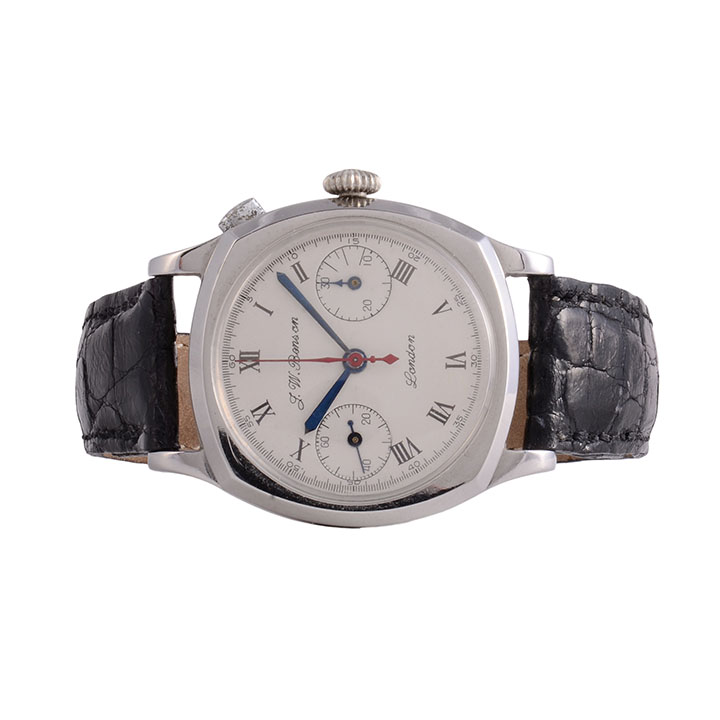 J W Benson Rare Single Button Chronograph Wrist Watch