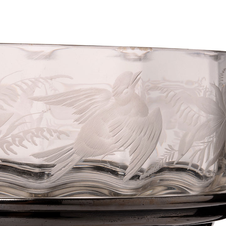 Rogers Etched Glass Compote