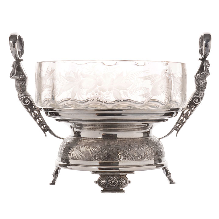 Rogers Etched Glass Compote
