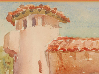 Spanish Village Watercolor by Frances Keffer