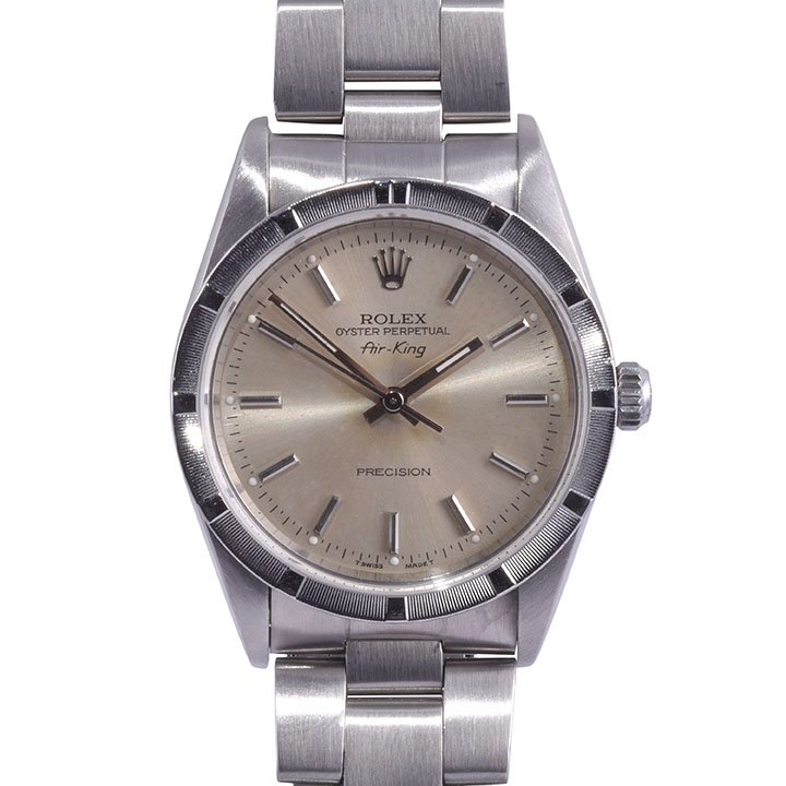 Rolex Air King Original Brushed Silver Dial Wrist Watch