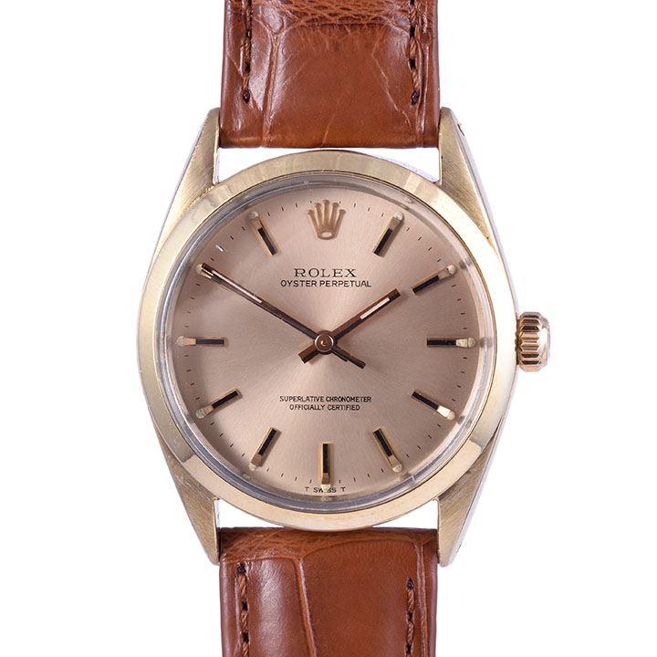 Rolex Oyster Perpetual Gold Shell Wrist Watch