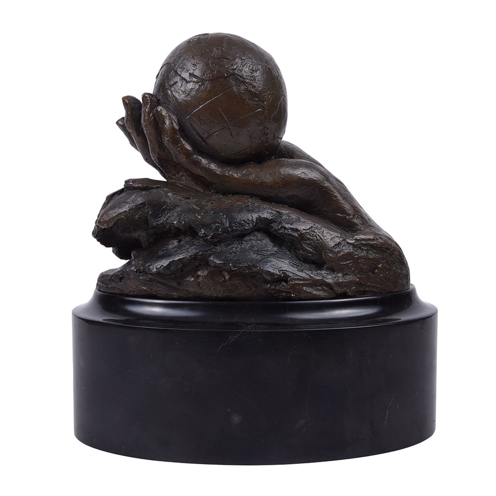 Mara Dominioni The World in Your Hand Bronze Sculpture