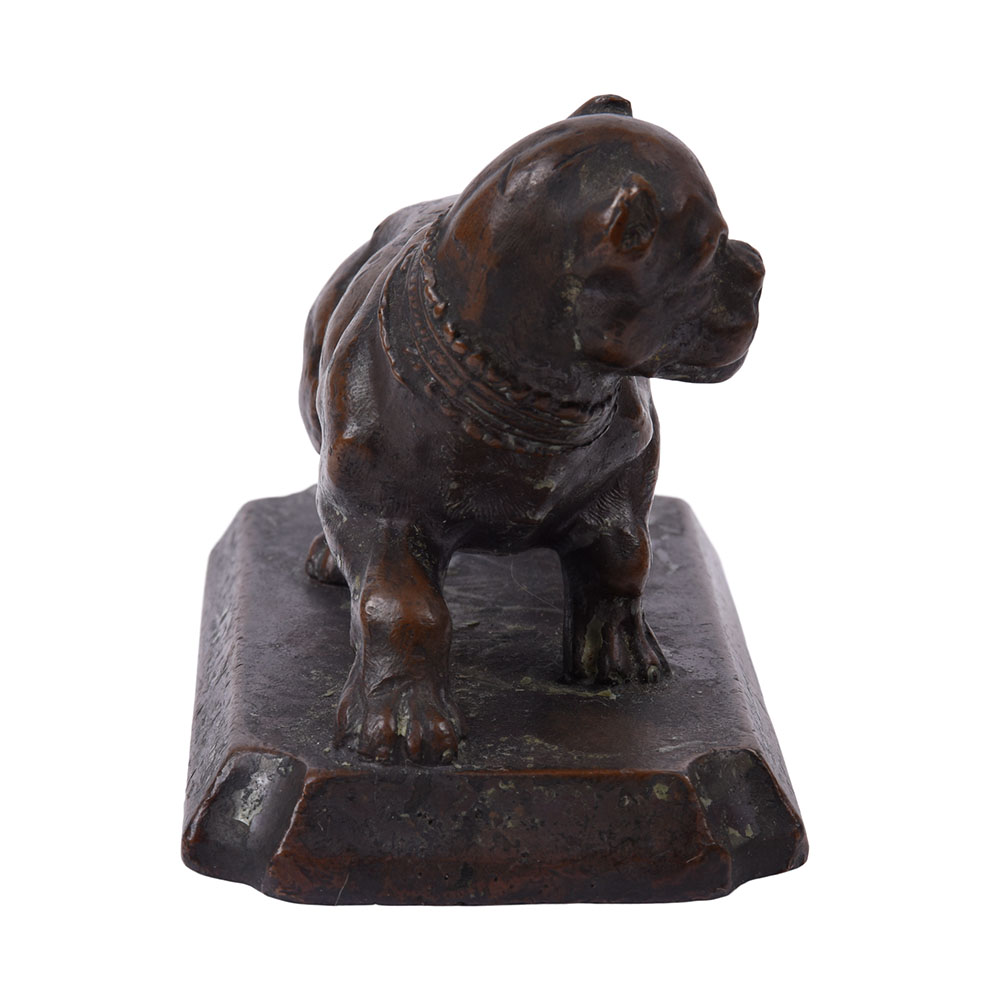 Bronze Dog Paperweight Sculpture