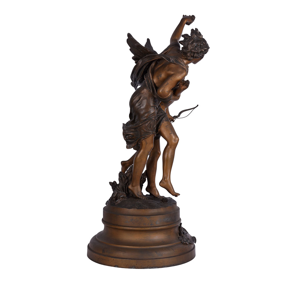 Ferville-Saun Jeunesse Guidant L’Amour Bronze Patinated Spelter Sculpture
