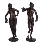 Bourgeois Pair of African Dancer Bronze Sculptures