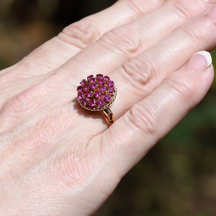 Ruby 18K Rose Gold Dome Ring