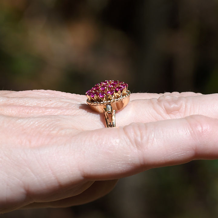 Ruby 18K Rose Gold Dome Ring