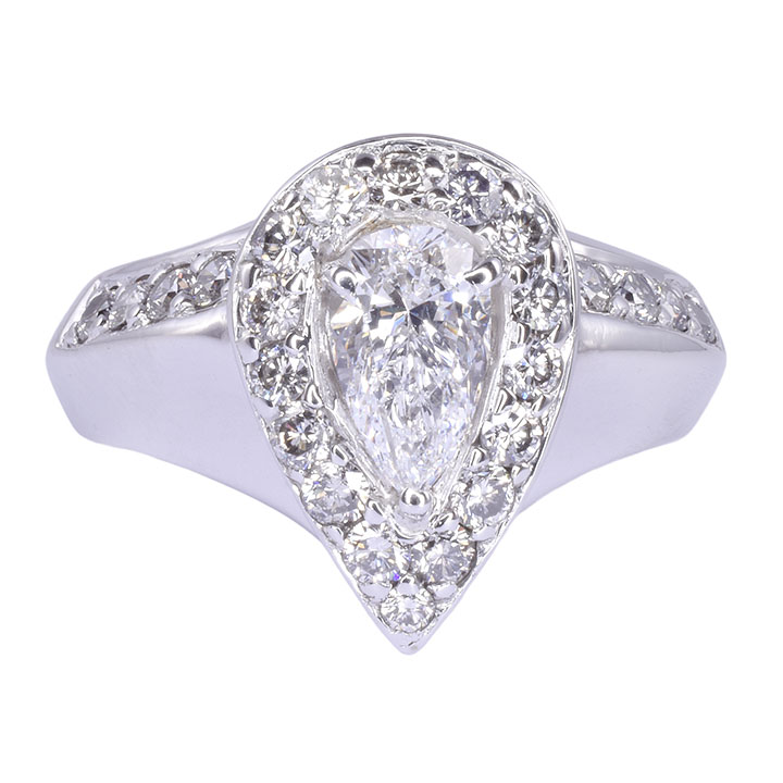GIA Certified Pear Diamond Engagement Ring
