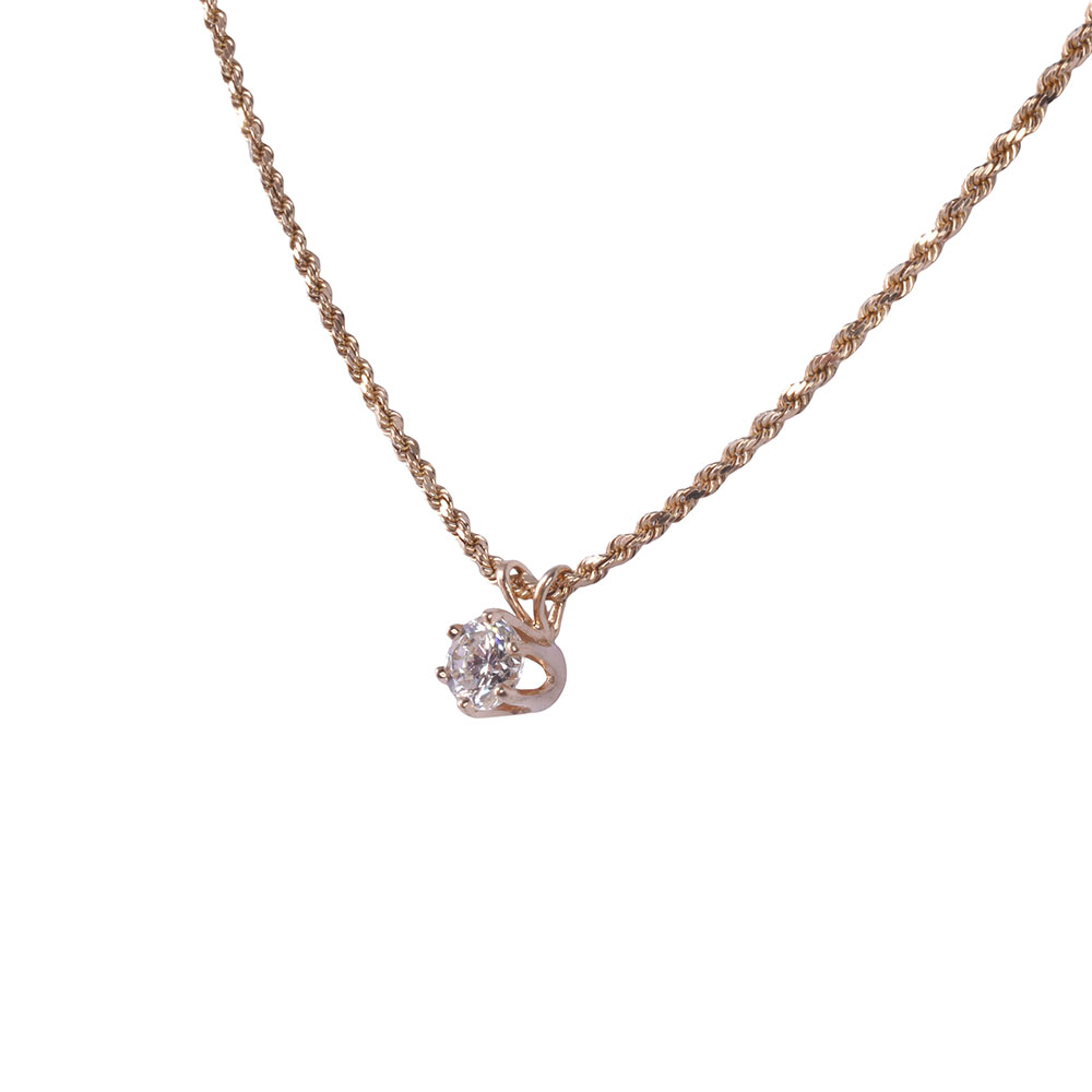VVS2 Solitaire Diamond Pendant Necklace