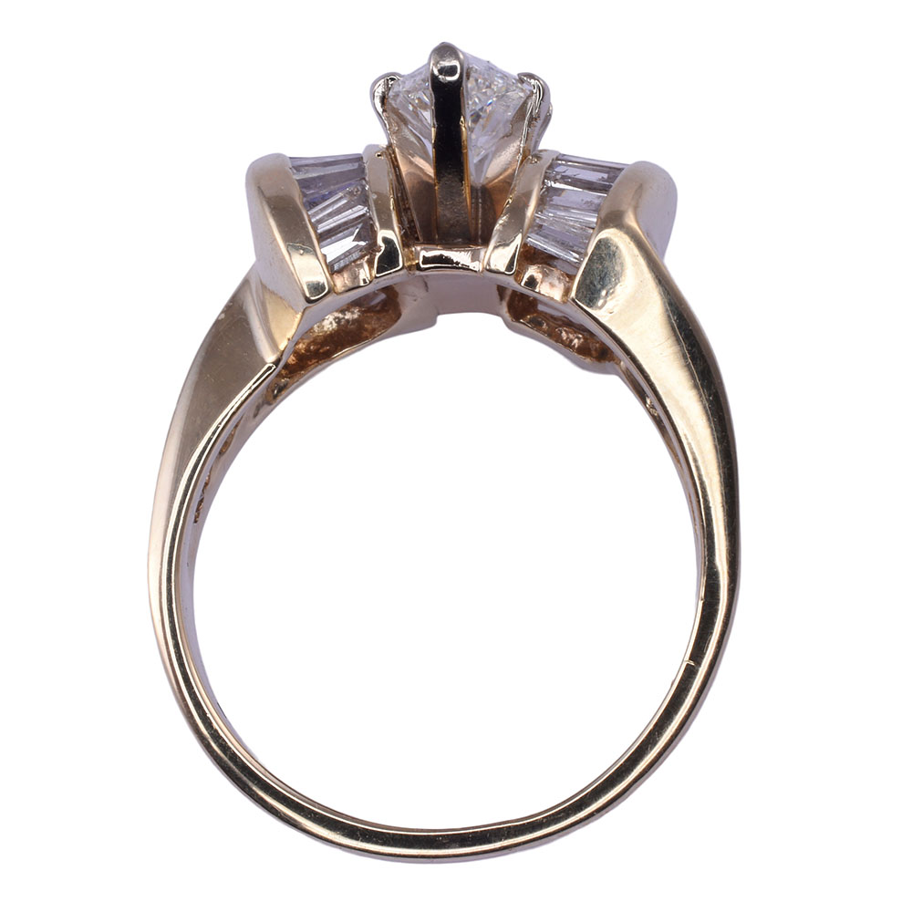 1.04 Carat Center Marquise Diamond Ring