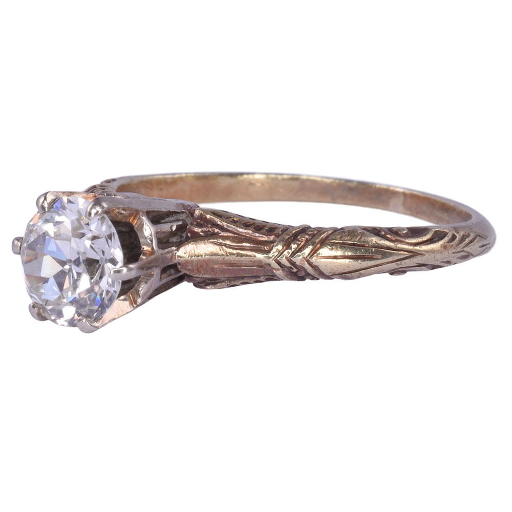 Victorian Solitaire Diamond Engagement Ring