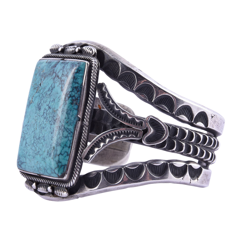 Michael Kabotie Lone Mountain Turquoise Cuff Bracelet