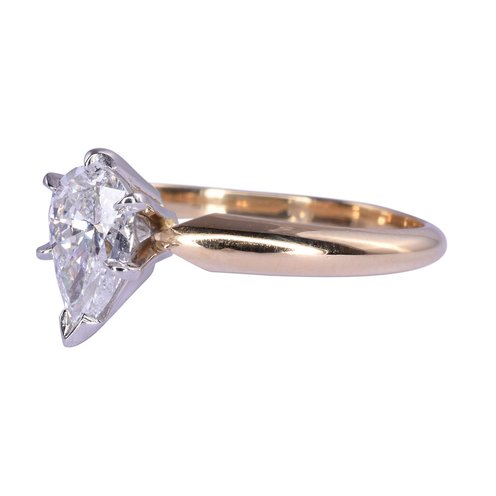 Pear Solitaire Diamond Engagement Ring