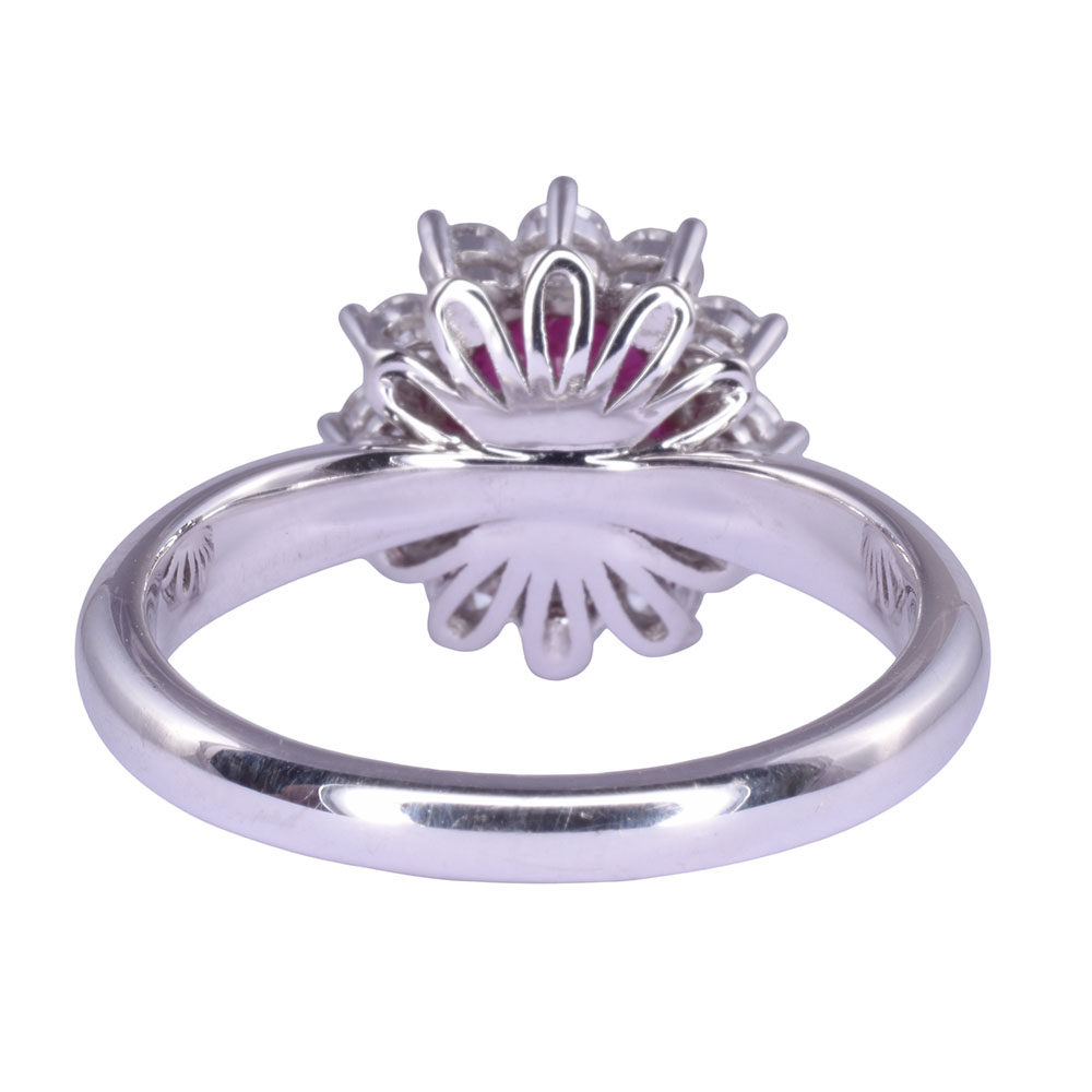 Vibrant Ruby & Diamond 18KW Ring