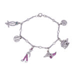 Art Deco Platinum Charm Bracelet