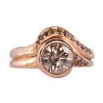 Fancy Colored Diamond 18K Wedding Set