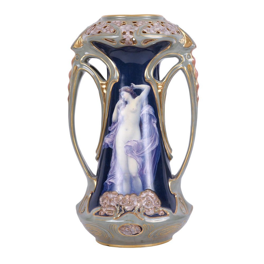 Ernst Wahliss Signed Nude Porcelain Vase