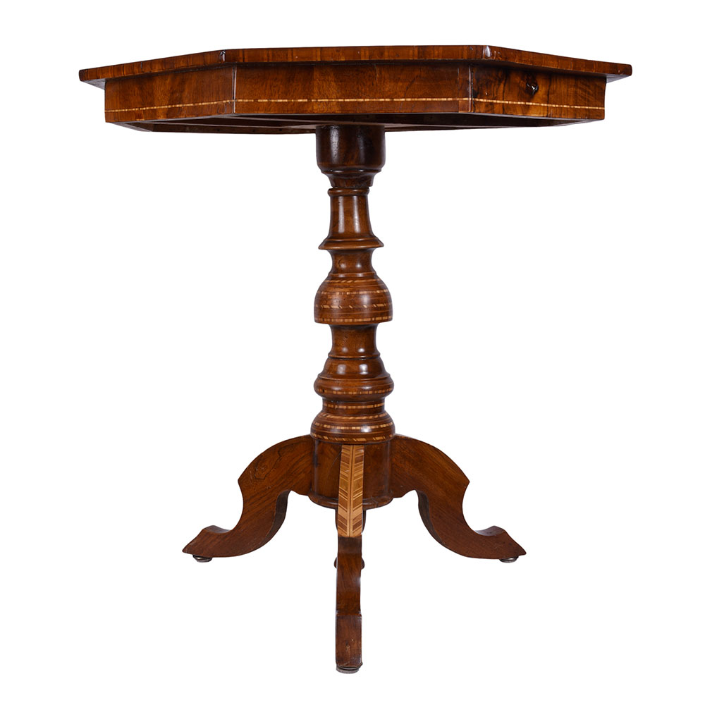 German Marquetry Octagonal Table