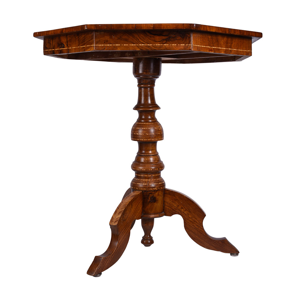 German Marquetry Octagonal Table