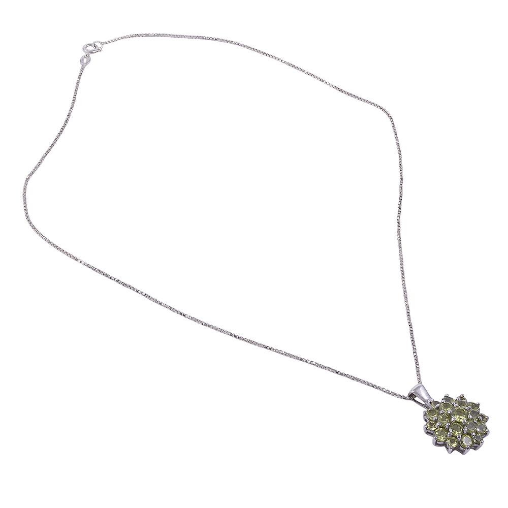Peridot Cluster Pendant Necklace