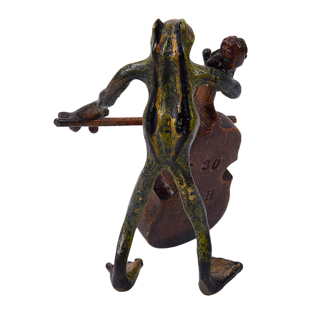 Berman 10 Piece Miniature Bronze Frog Band Sculpture Set