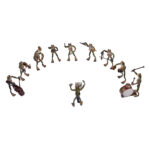 Berman 10 Piece Miniature Bronze Frog Band Sculpture Set